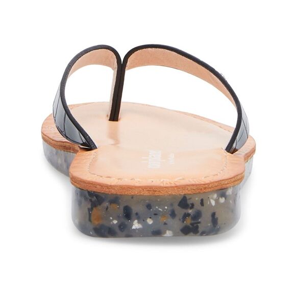 NWT STEVE MADDEN Womens Black Planet Round Toe Slip On Flip Flop Sandal 8.5 M - Picture 2 of 5